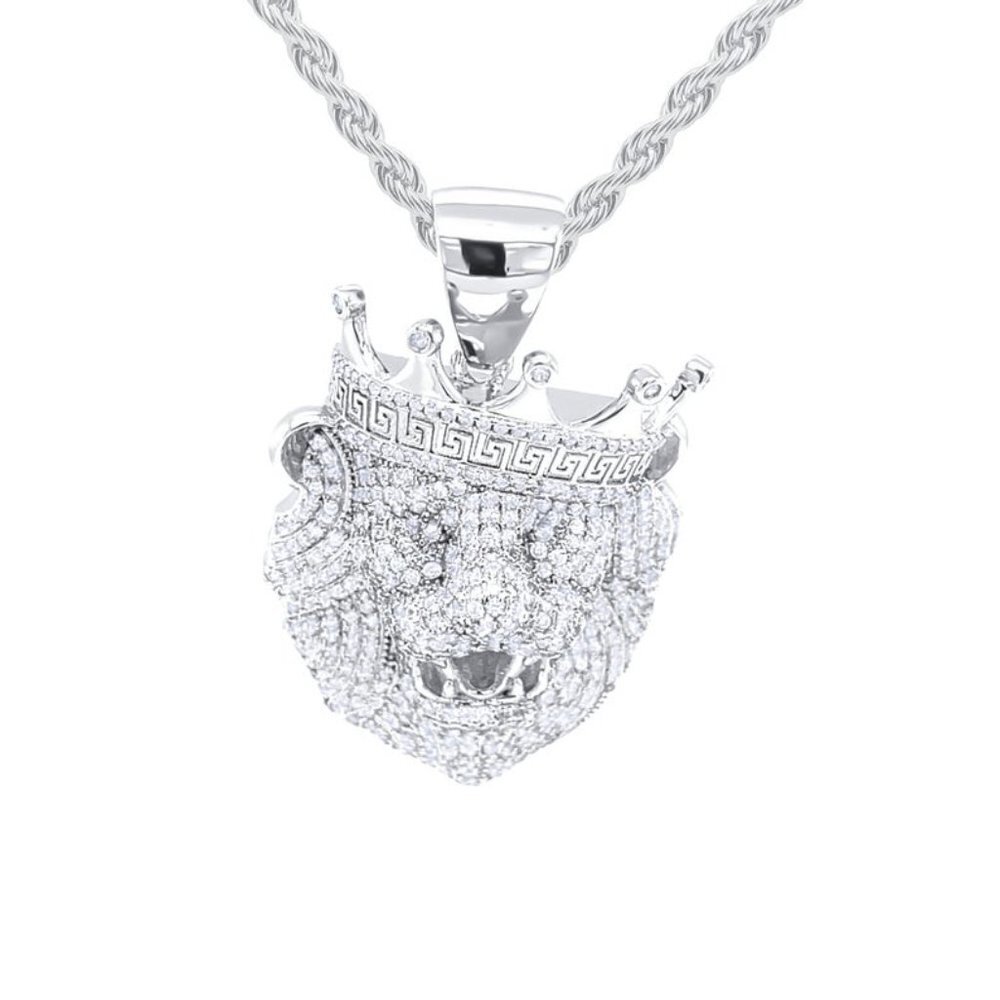 Hip Hop Lion Head Pendant Necklace, Gift for Men